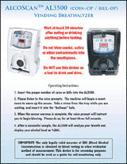 AL-3500 Fuel Cell Dollar Bill Operated Vending Breathalyzer - AlcoTester.com